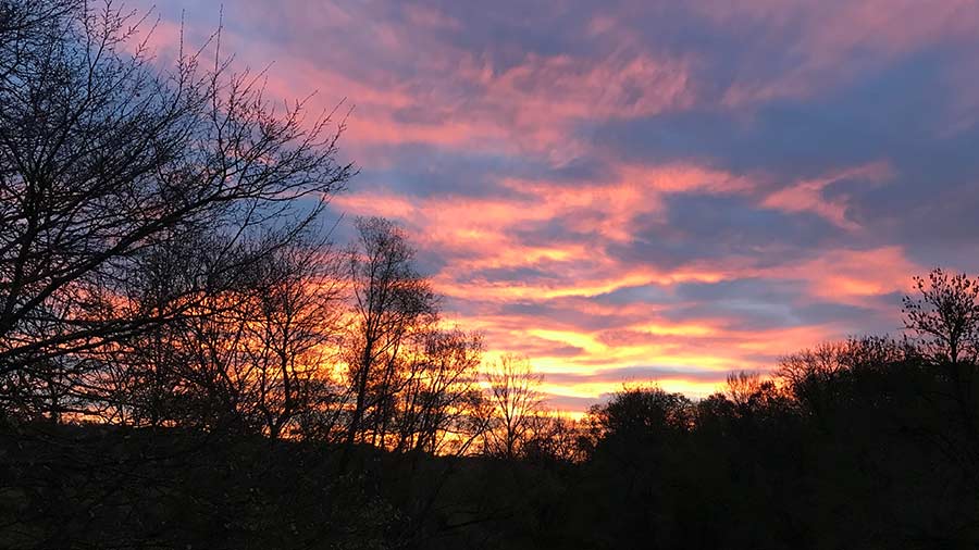 coucher de soleil au gîte